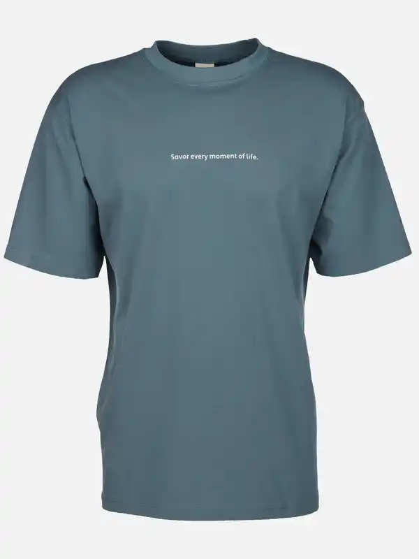 Bild 1 von Herren T-Shirt mit kleinem Schriftprint Blau