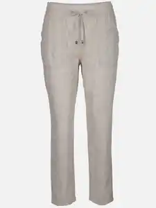Damen Hose aus Leinenmix Weiß