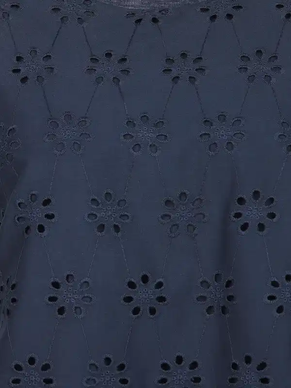 Bild 3 von Damen Top mit Lochstickerei Marine