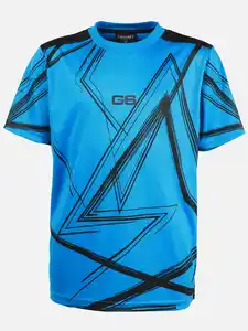 Jungen Sport Shirt mit abstraktem Print Blau