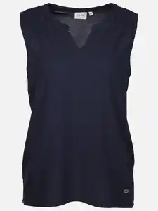 Damen Top mit kleinem Gummzugdetails Marine