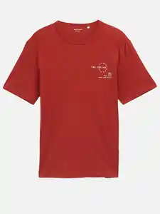 Herren T-Shirt mit Logoprint Rot