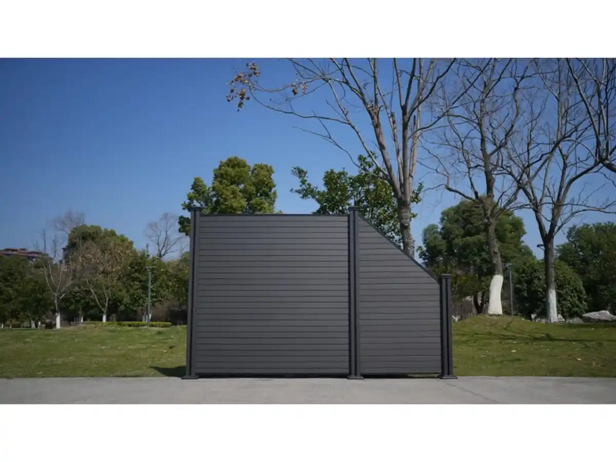 Bild 2 von WPC-Sichtschutzzaun CORTADO V2 - 1x Schrägelement - Schwarz rechts