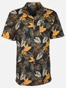 Herren Resorthemd mit kurzem Arm und Alloverprint Blau