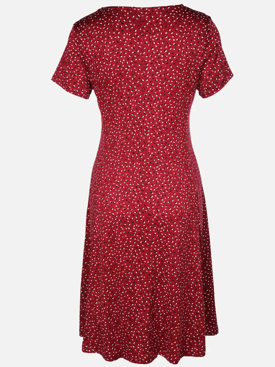 Bild 2 von Damen Jerseykleid mit Alloverprint Rot