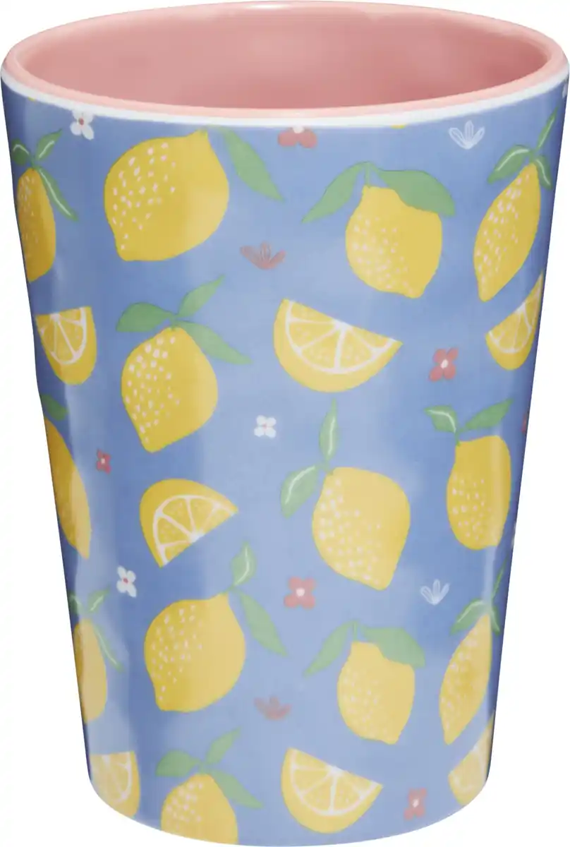 Bild 1 von IDEENWELT Melamin-Becher 350 ml Zitronen auf blau
