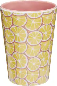 IDEENWELT Melamin-Becher 350 ml Zitronenscheiben