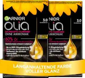 Garnier Olia Dauerhafte Haarfarbe Coloration 3.0 Dunkelbraun Vorteilsset