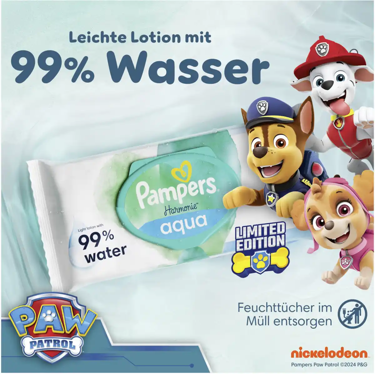 Bild 4 von Pampers Feuchttücher Harmonie Aqua Paw Patrol (15x48 Stück) Vorteilspack 720 Stück
