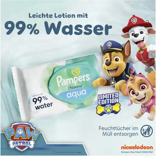 Bild 4 von Pampers Feuchttücher Harmonie Aqua Paw Patrol (15x48 Stück) Vorteilspack 720 Stück