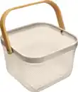 Bild 1 von IDEENWELT Metallkorb mit Bambushenkel 24,5 x 24,5 x 17,5 cmtaupe