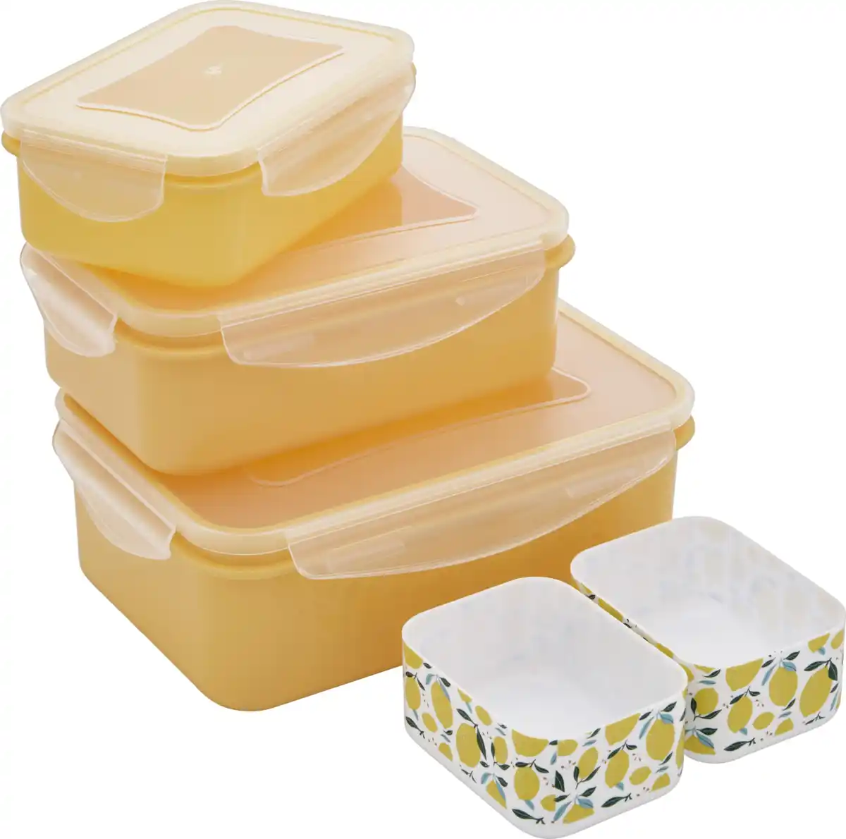 Bild 1 von IDEENWELT Frischhalteboxen mit Einsatz, 3er-Set gelb
