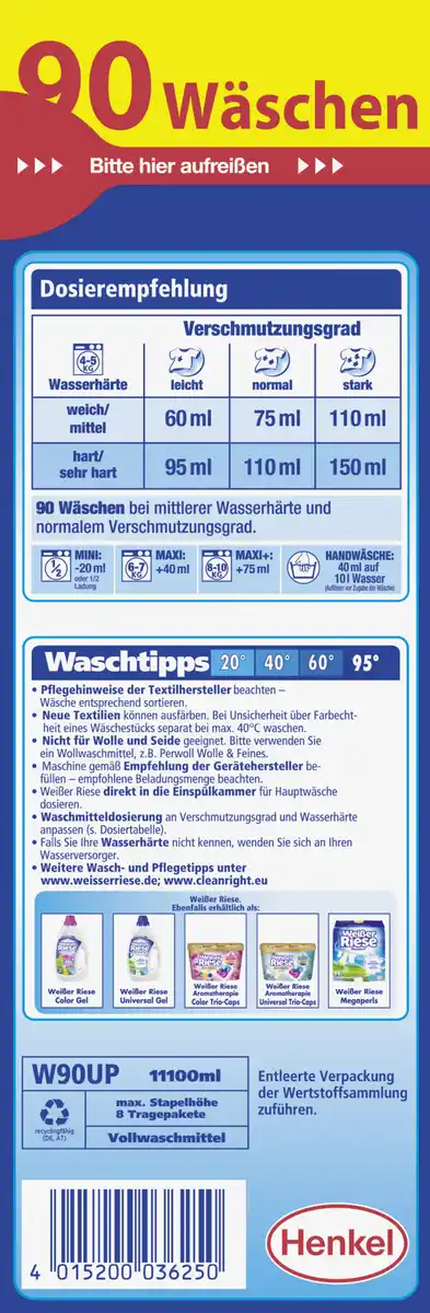 Bild 2 von Weißer Riese Universalwaschmittel Pulver 90WL, 90 WL