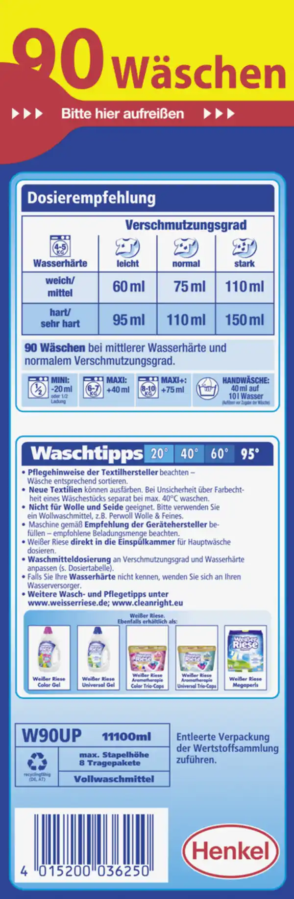 Bild 2 von Weißer Riese Universalwaschmittel Pulver 90WL, 90 WL