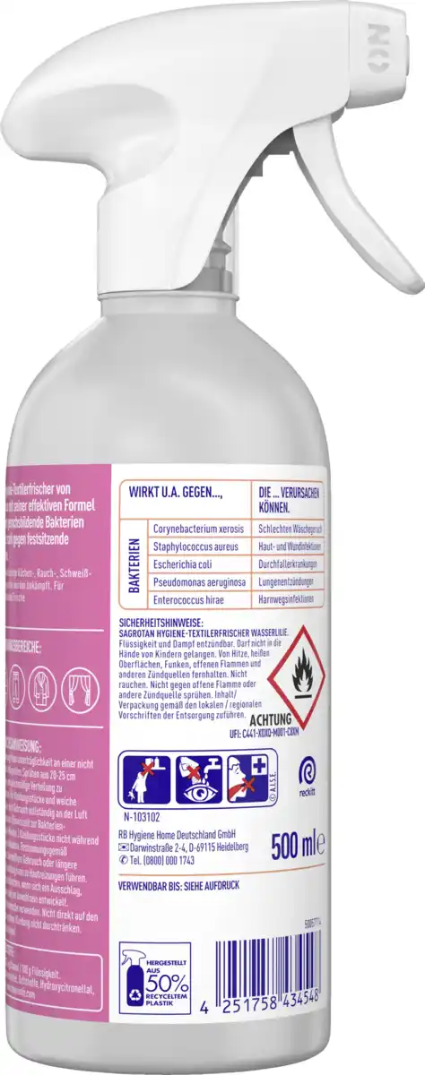 Bild 3 von Sagrotan Hygiene-Textilerfrischer Wasserlilie, 500 ml