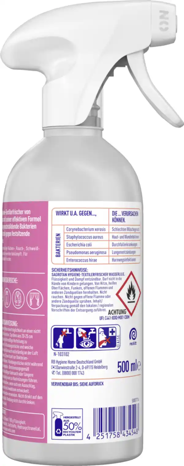 Bild 3 von Sagrotan Hygiene-Textilerfrischer Wasserlilie, 500 ml