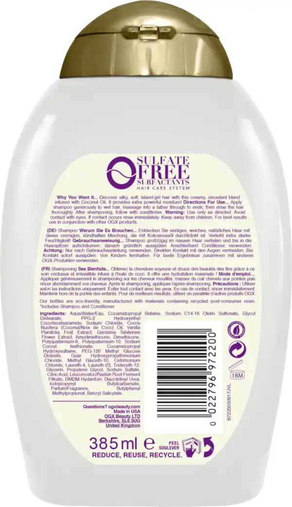 Bild 2 von ogx Coconut Miracle Oil Shampoo, 385 ml