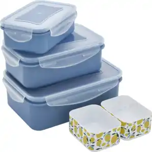 IDEENWELT Frischhalteboxen mit Einsatz 3er-Set blau