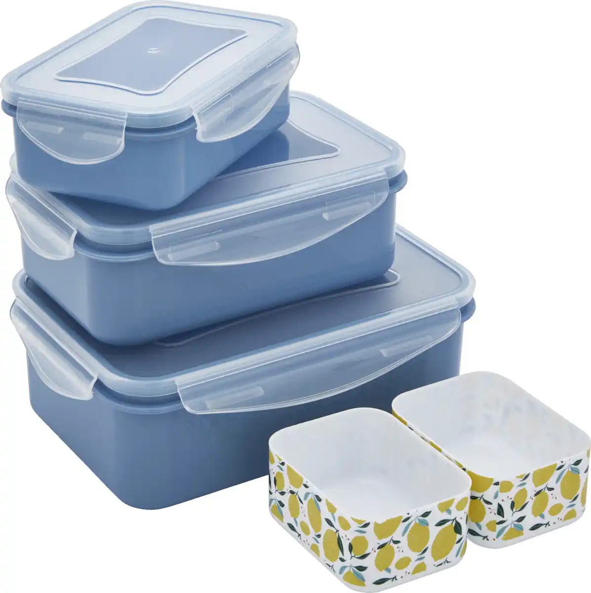 Bild 1 von IDEENWELT Frischhalteboxen mit Einsatz 3er-Set blau