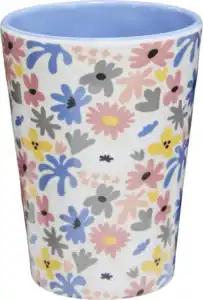 IDEENWELT Melamin-Becher 350 ml große Blumen