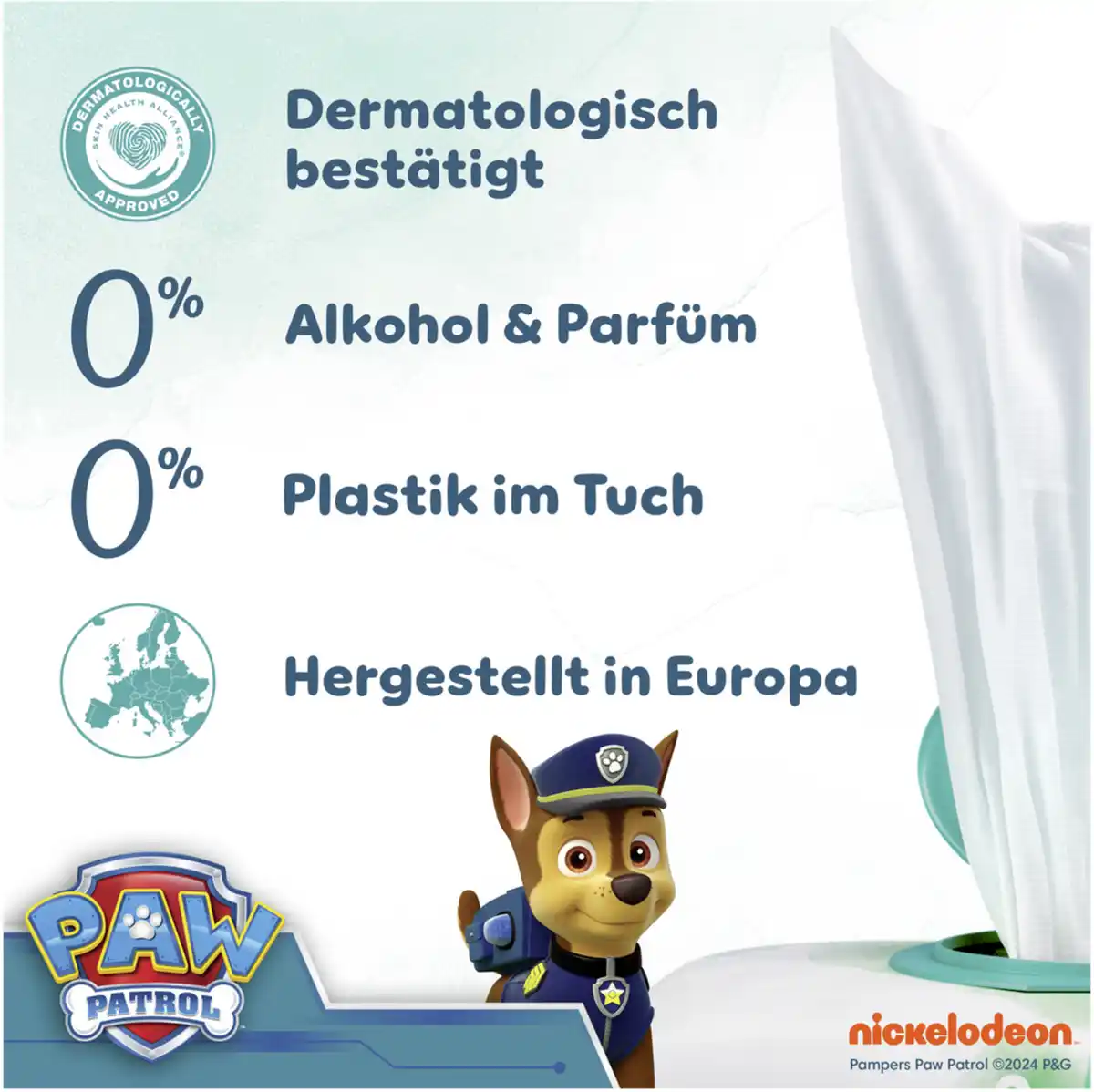 Bild 3 von Pampers Feuchttücher Harmonie Aqua Paw Patrol (15x48 Stück) Vorteilspack 720 Stück
