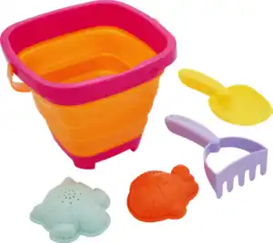 IDEENWELT Eimer mit Sandspielzeug pink