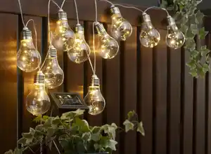 IDEENWELT LED Solar-Glühbirnen-Lichterkette