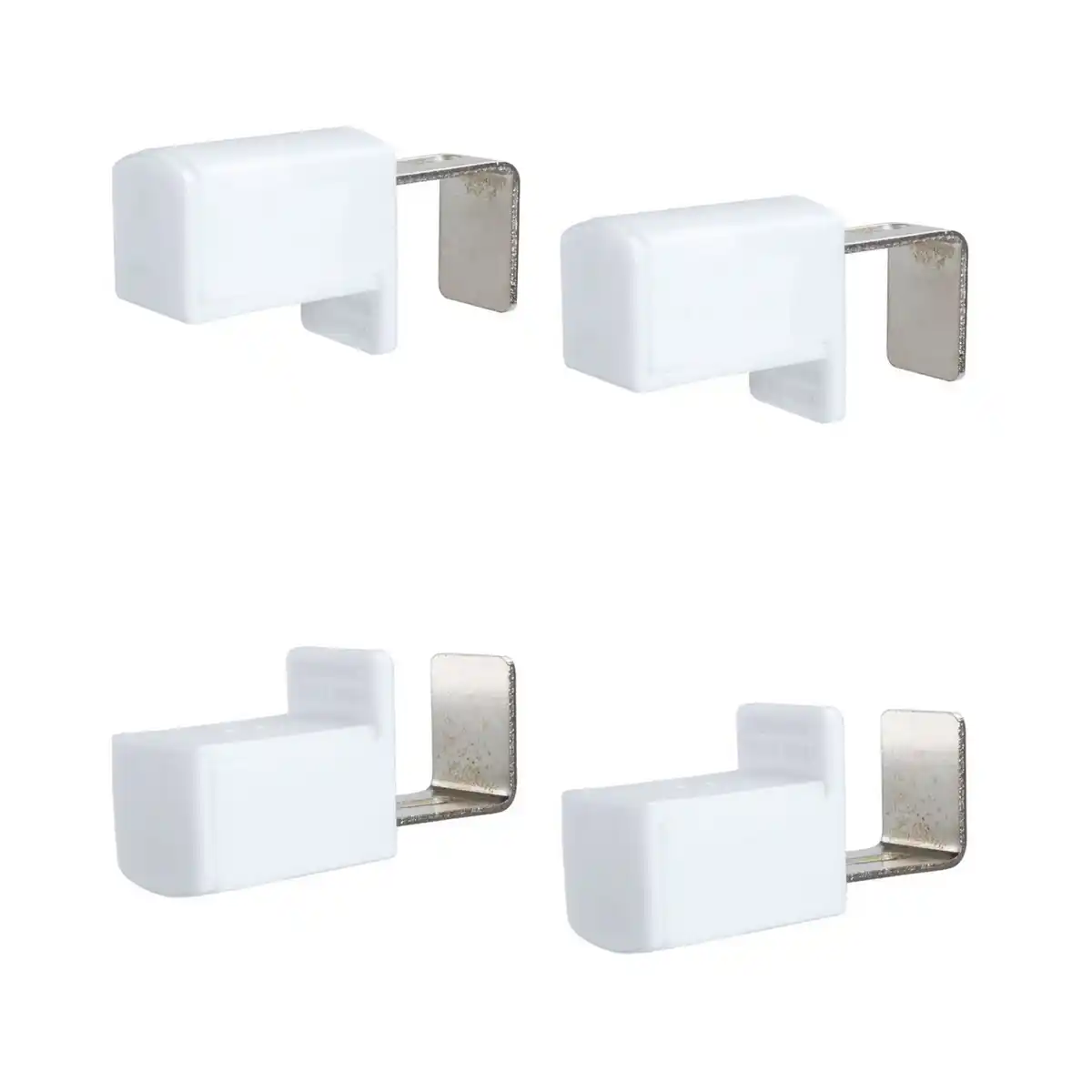 Bild 1 von Klemmträger Plissee, 4 Stück, Metall, weiß