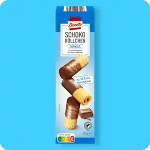 BISCOTTO Schoko-Röllchen, Vollmilch oder Zartbitter