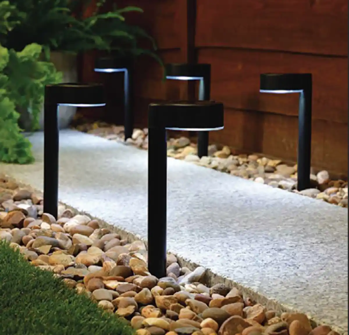 Bild 1 von Solar Wegleuchte rund 8x6x31cm schwarz 8er St.