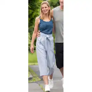 Ellenor Seersucker-Wide-Leg-Hose