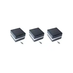 3 x Pfostenabdeckung mit Solar LED Beleuchtung, Rano