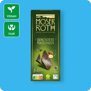 MOSER ROTH Frucht-/Nussschokolade oder Spezialität, Verschiedene Sorten (einige vegan)