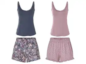esmara® Damen Shorty Pyjama, aus reiner Baumwolle