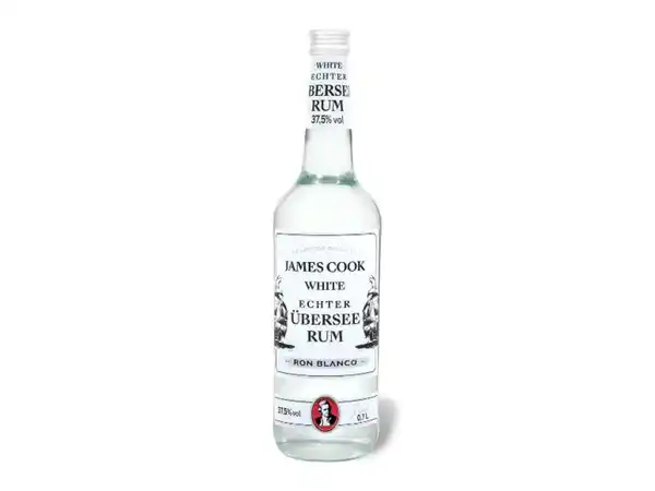 Bild 1 von JAMES COOK Weißer Übersee Rum 37,5% Vol,  100 ml