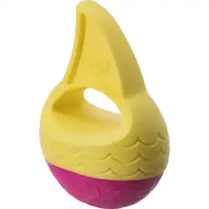 Hundespielzeug, Ø18 cm, schwimmt/floatable, TPR, gelb/pink