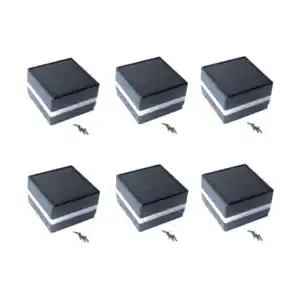 6 x Pfostenabdeckung mit Solar LED Beleuchtung, Rano