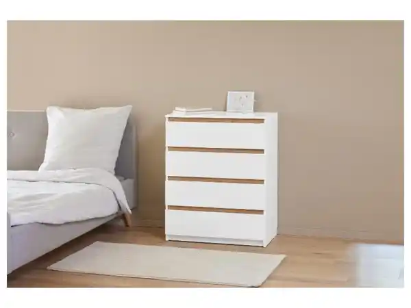 Bild 2 von LIVARNO home Kommode »Genf« mit Wechselblende, Eiche-Nachbildung/weiß