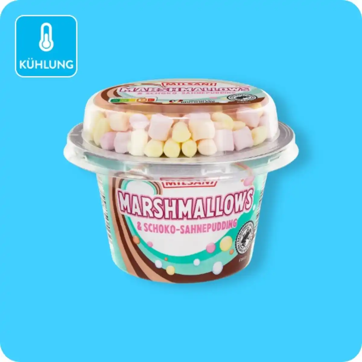 Bild 1 von MILSANI Sahnepudding mit Süßigkeiten, Marshmallows & Schoko-Sahnepudding