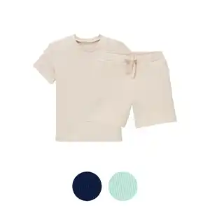 LILY & DAN Kleinkinder-Jersey-Set, Waffelpiquet