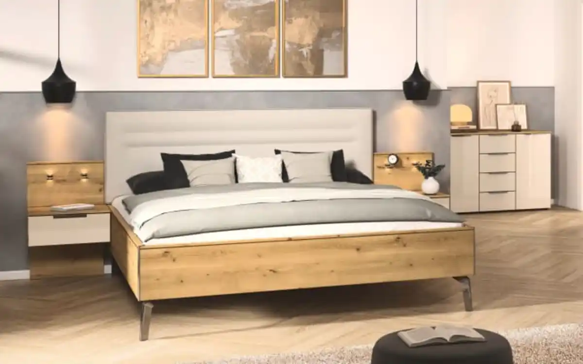 Bild 1 von Bettanlage Ajana Scale Sleep, grau/Asteiche-Nachbildung, 180 x 200 cm