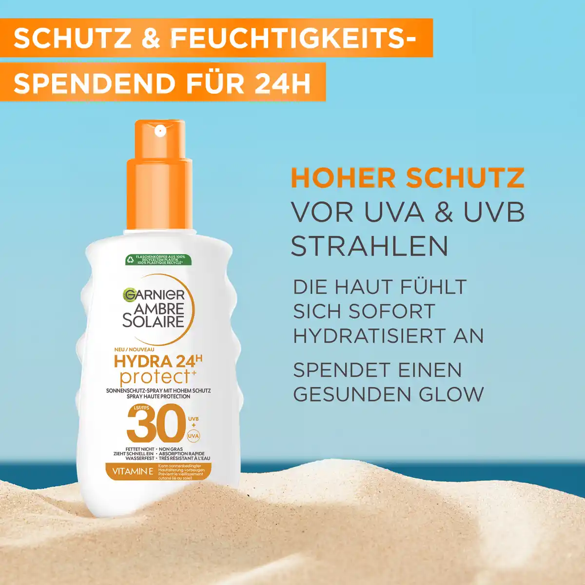 Bild 4 von Garnier Ambre Solaire Hydra Protect+ 24h Sonnenschutz-Milch LSF30, 150 ml