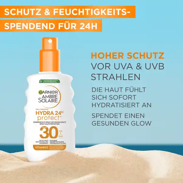 Bild 4 von Garnier Ambre Solaire Hydra Protect+ 24h Sonnenschutz-Milch LSF30, 150 ml