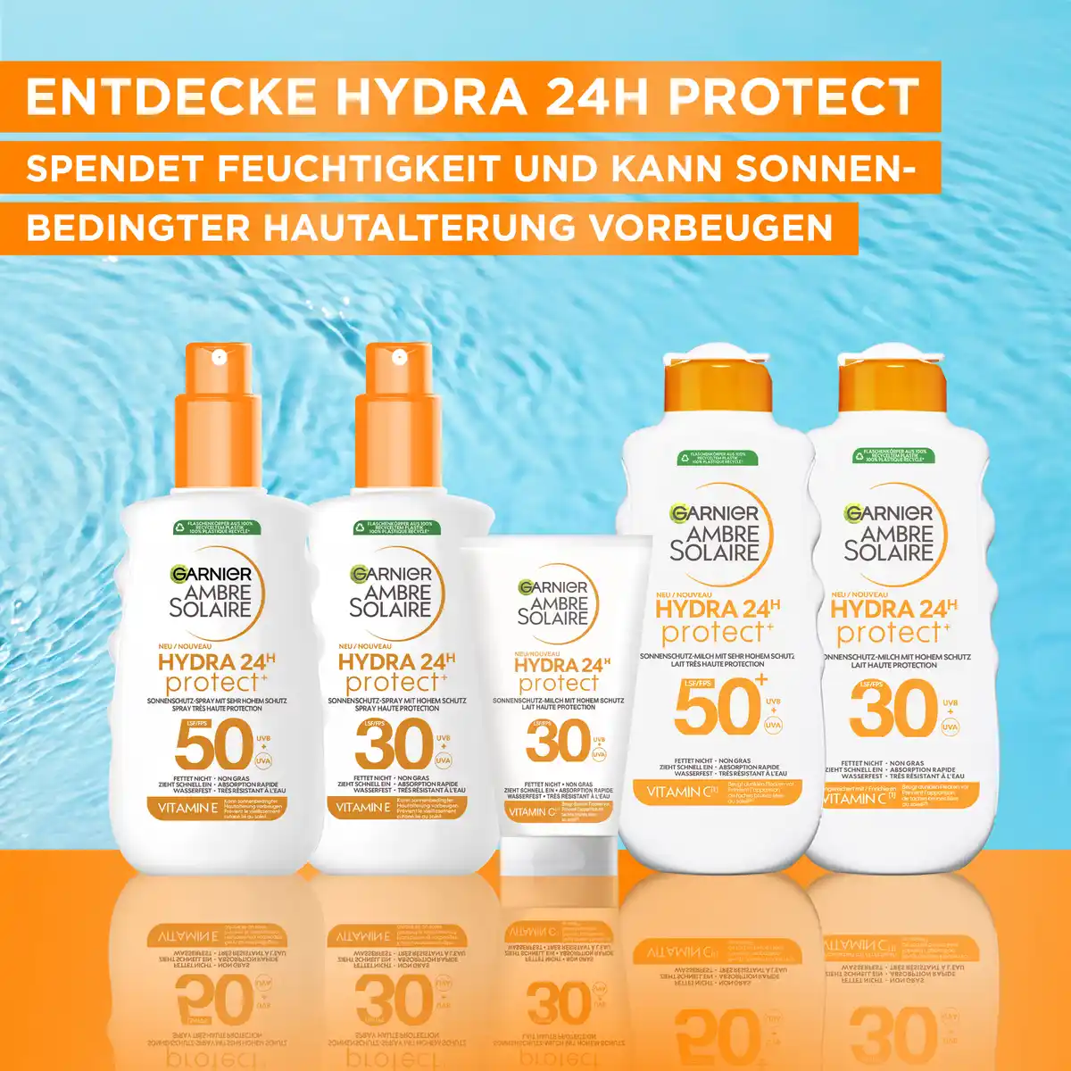 Bild 3 von Garnier Ambre Solaire Hydra Protect+ 24h Sonnenschutz-Milch LSF30, 150 ml