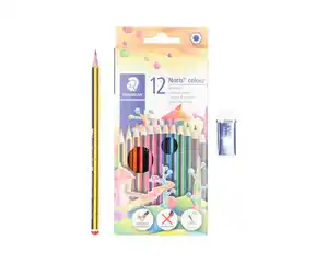 STAEDTLER Noris Buntstifteset 12er inkl. Bleistift und Radierer