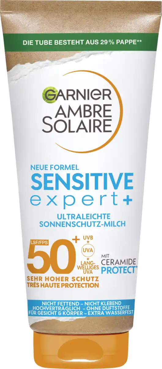 Bild 1 von Garnier Ambre Solaire Sonnencreme Ultraleicht Sensitive Expert LSF 50+, 175 ml