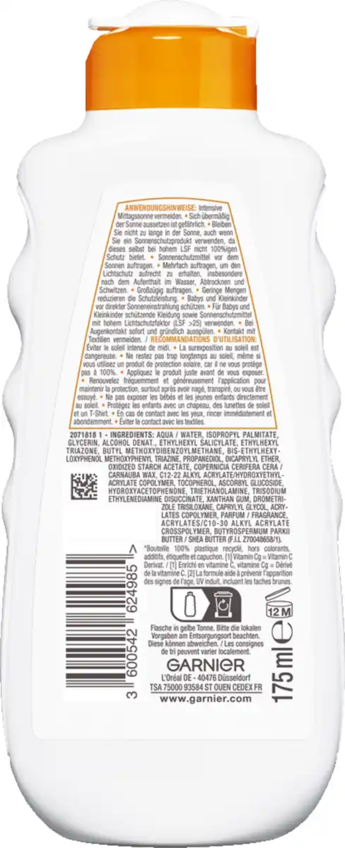 Bild 2 von Garnier Ambre Solaire Hydra Protect+ Sonnenschutz-Milch 24h LSF50, 175 ml