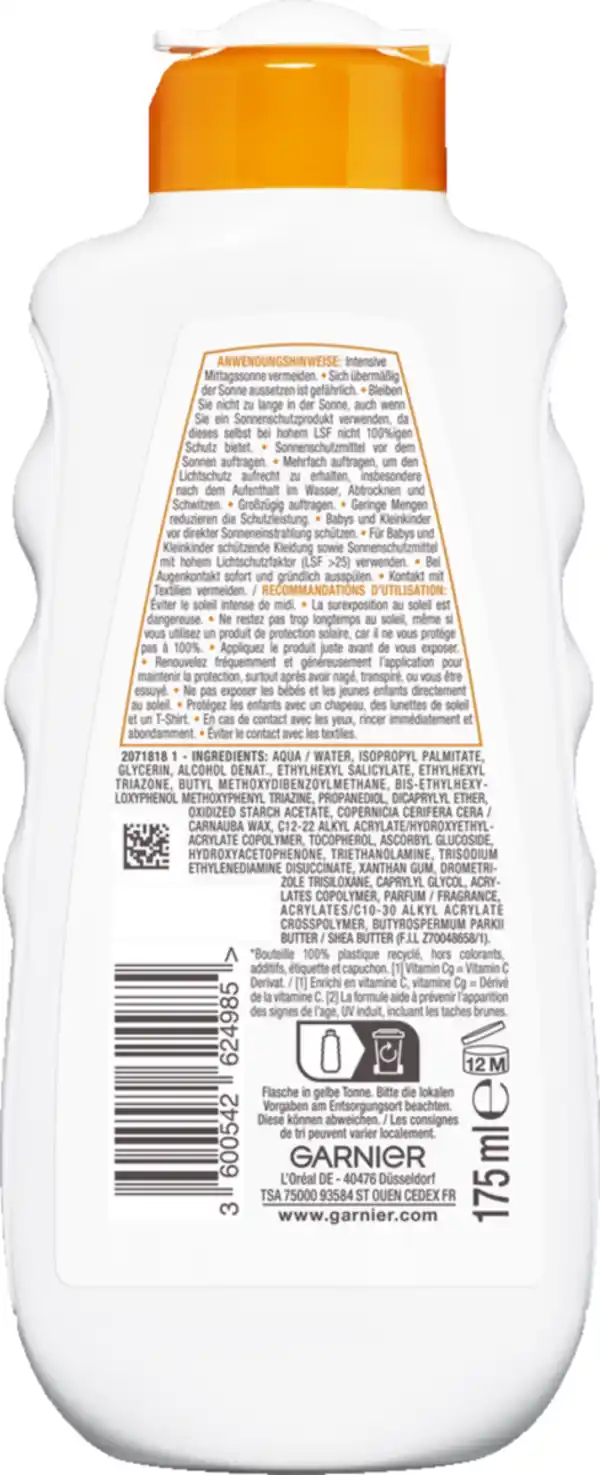 Bild 2 von Garnier Ambre Solaire Hydra Protect+ Sonnenschutz-Milch 24h LSF50, 175 ml