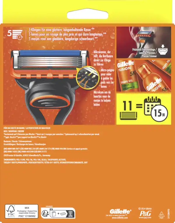 Bild 2 von Gillette Fusion5 Rasierer mit 11 Klingen