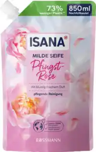 ISANA Milde Seife Pfingstrose Nachfüllbeutel, 850 ml